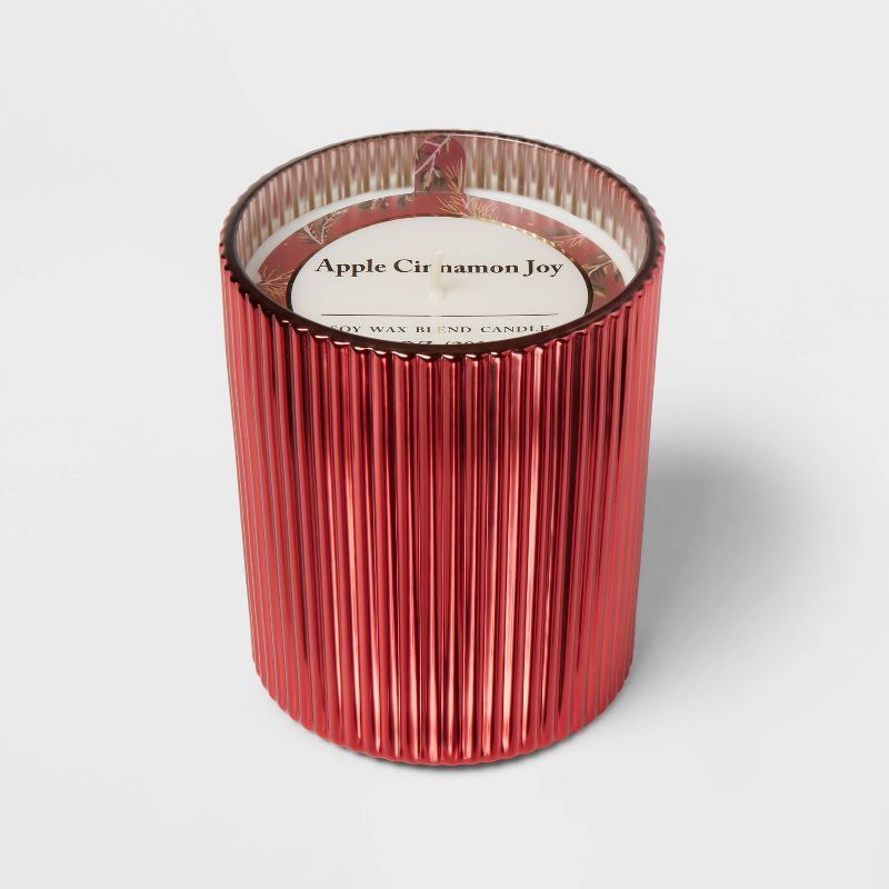 Clear Color Spray with Gold Rim Holiday Apple Cinnamon Joy Candle Red - Threshold™ | Target