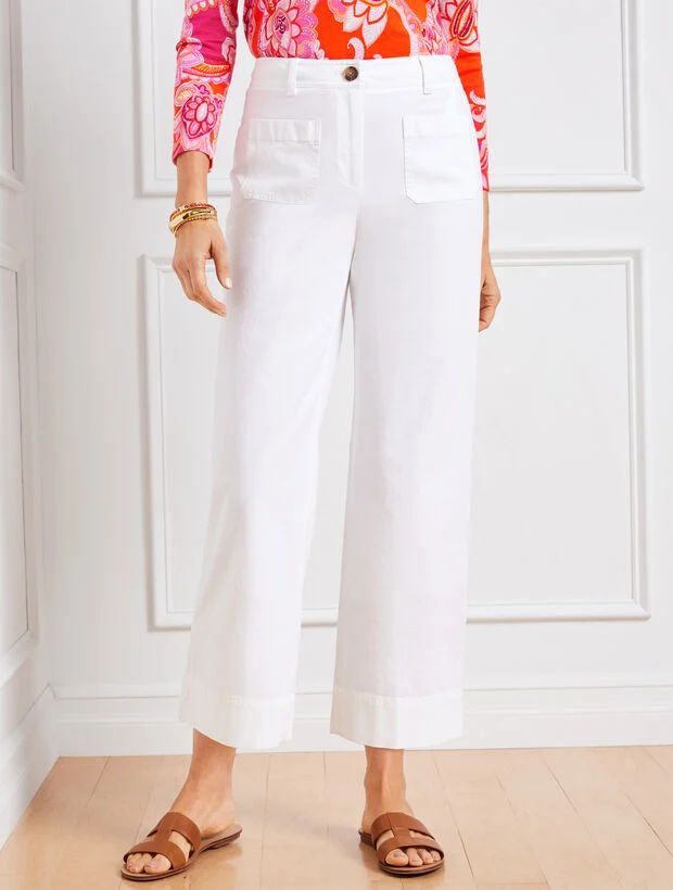 Wide Crop Pants - White | Talbots