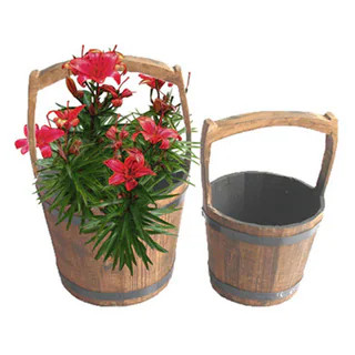 Wooden Pail Planters (Set of 2) | Bed Bath & Beyond