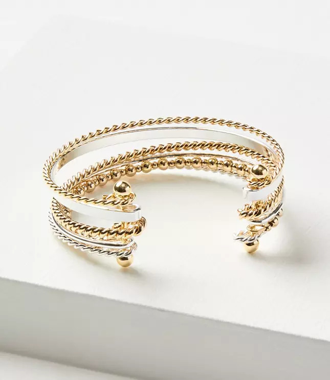 Mixed Metal Cuff Bracelet | LOFT