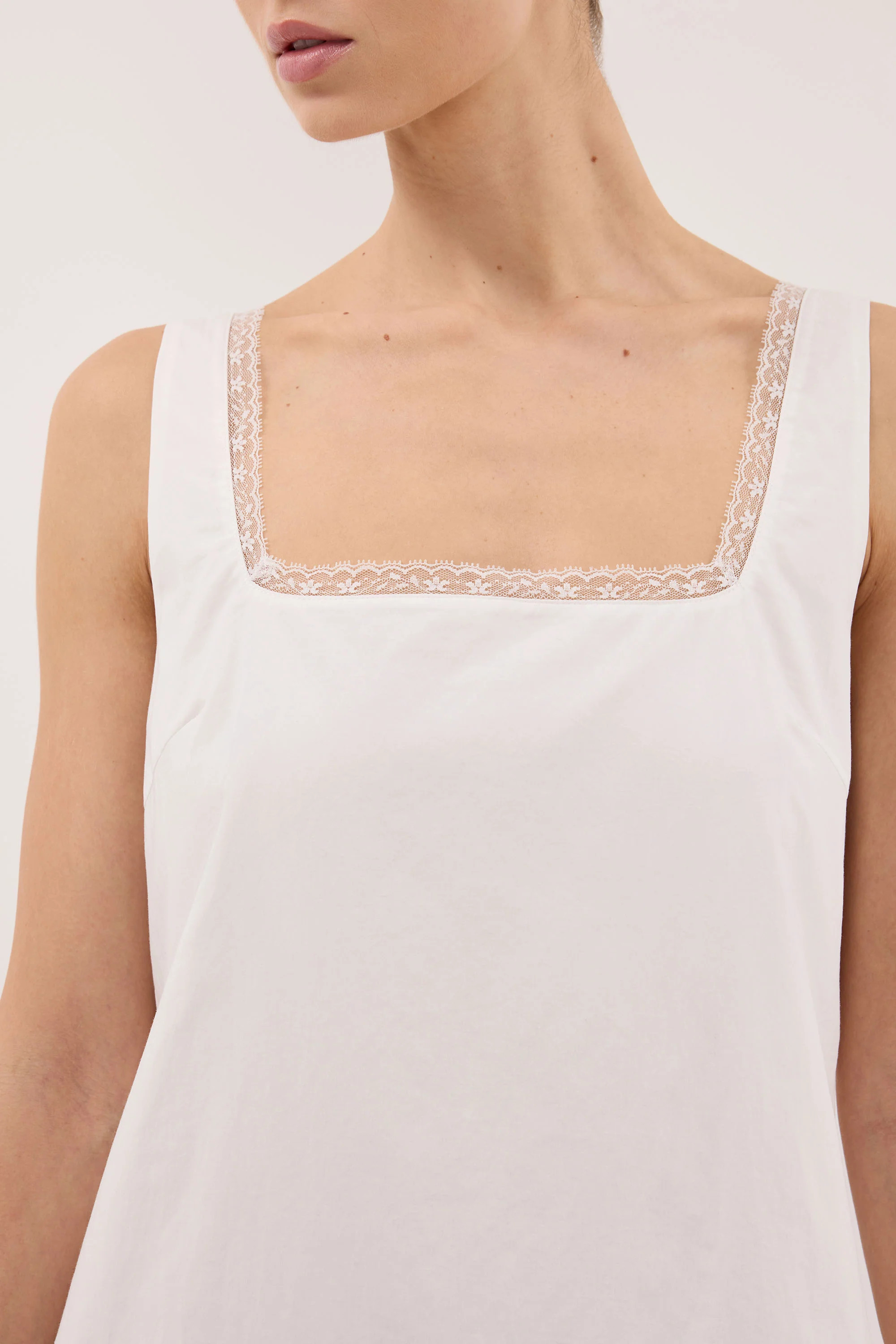 ROSIN WHITE LACE TRIM MINI DRESS | DISSH