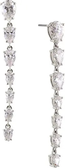 Social Lights Cubic Zirconia Linear Drop Earrings | Nordstrom