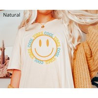 Smiley Face T - Shirt/Smiley Cool Vibes Shirt/Smile Tee/Retro Shirt/Cute Shirt Gift/Happy Graphic T Shirt/Graduation Gift/Emoji | Etsy (US)