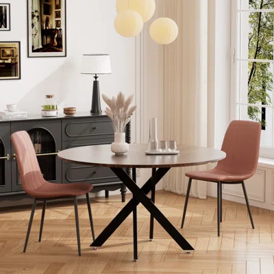 Round Modern Kitchen Dining Table with Dining Chair | Wayfair North America