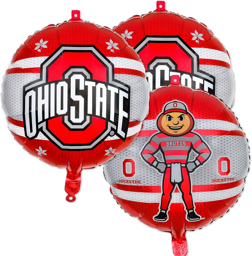 Havercamp Ohio State Balloons (3 Pcs)! Ohio State Party Supplies featuring Brutus the Buckeye. Co... | Amazon (US)