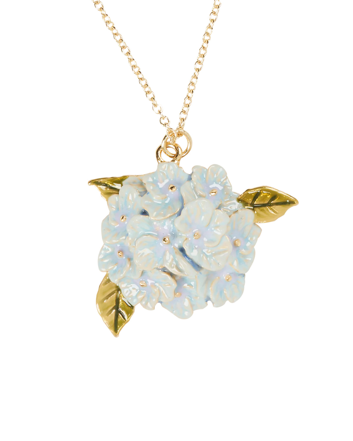 Enamel Hydrangea Gold Necklace | Fable England
