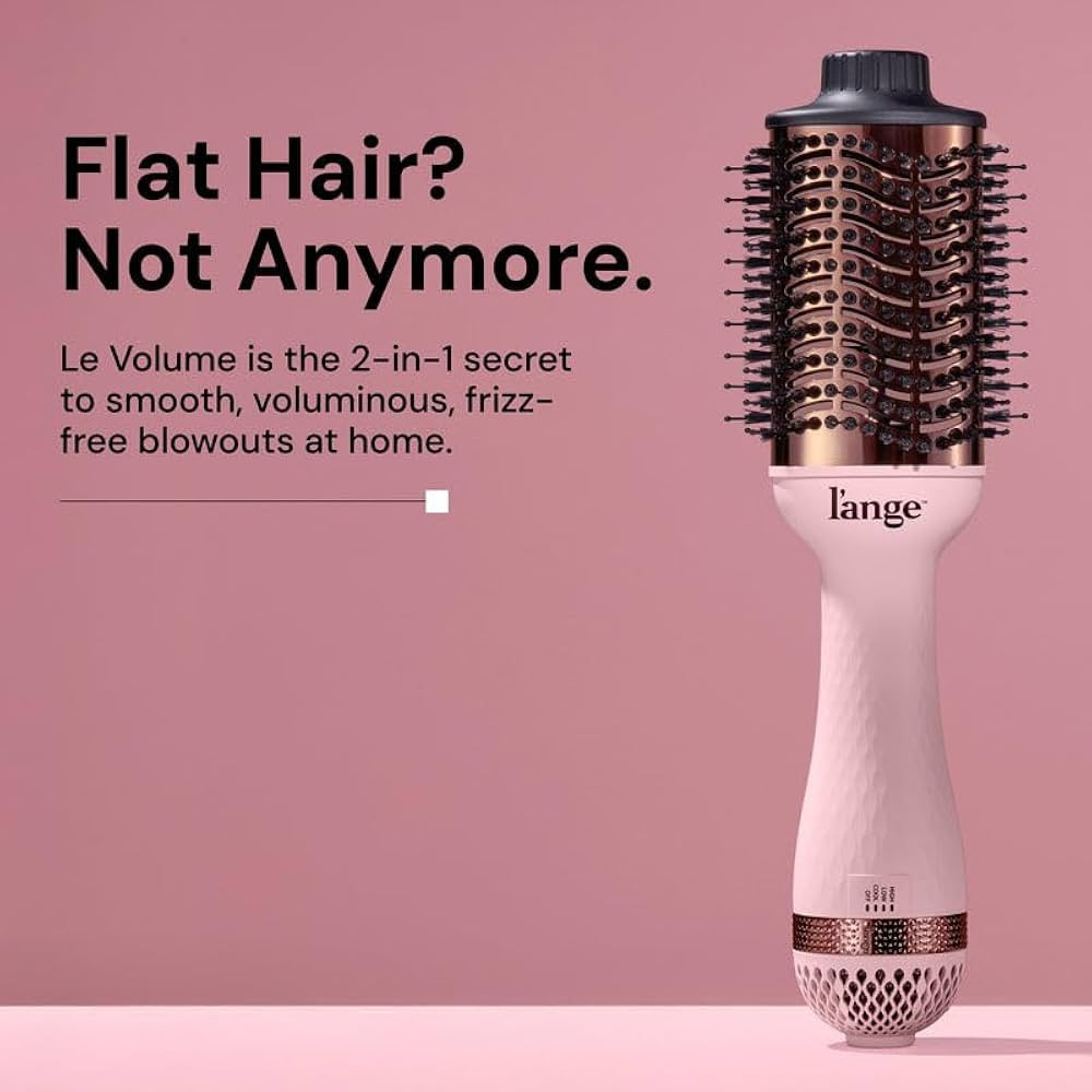 L'ANGE HAIR Le Volume 2-in-1 Titanium Blow Dryer Brush | Hot Air Brush for Hair Drying & Styling | Ionic Oval Barrel for Smooth, Frizz-Free Volume | (Blush – 60mm) | Amazon (US)