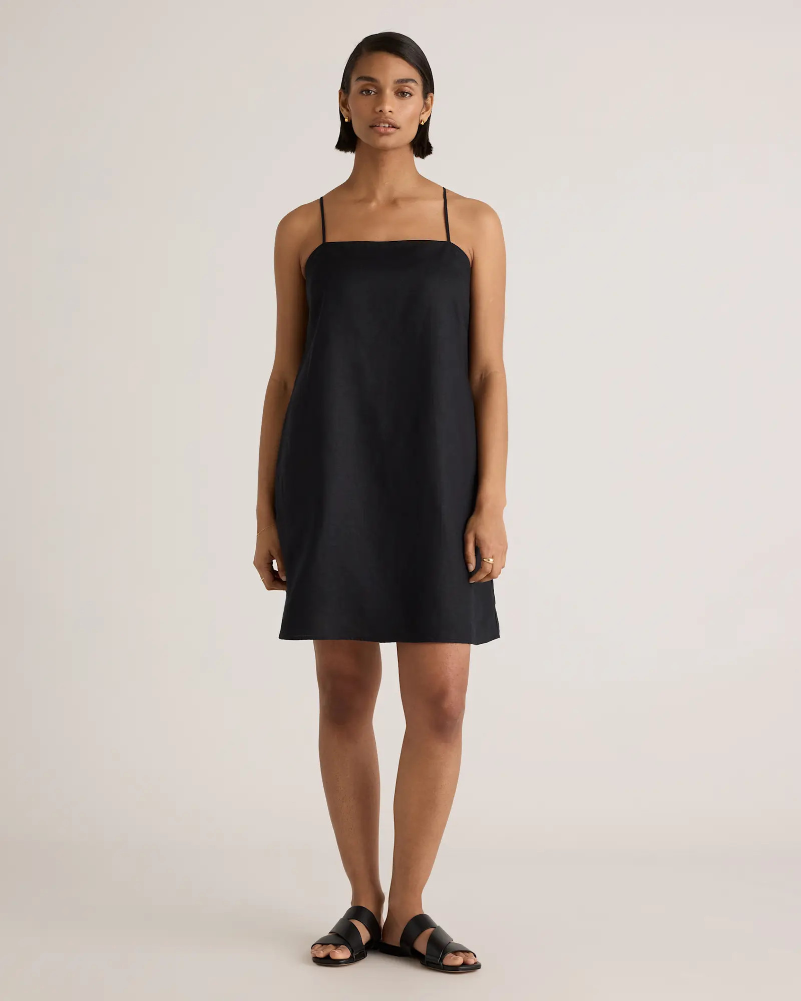 100% European Linen Spaghetti Strap Mini Dress | Quince