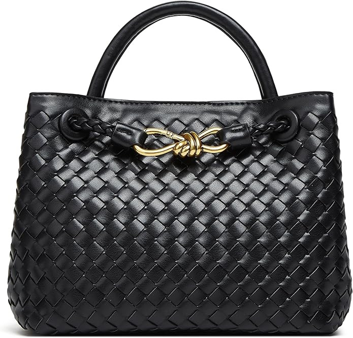 URAWOW Woven Bags for Women Bowknot Small Tote Hobo Shoulder Bags PU Leather Handwoven Woven Purs... | Amazon (US)