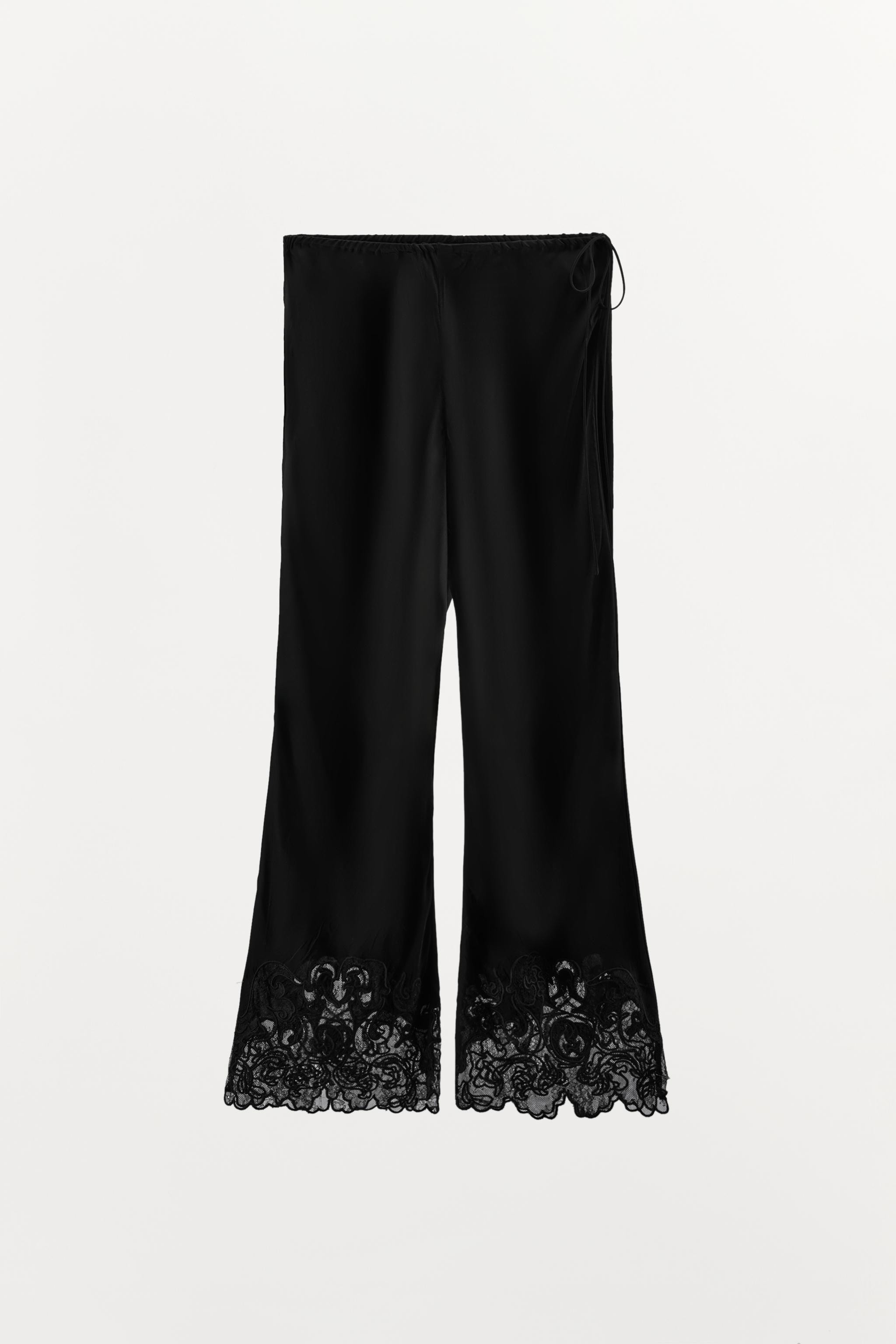 100% VISCOSE EMBROIDERED TROUSERS | Zara AU
