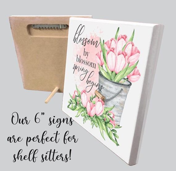 Spring Decoration Wall Sign  Bloom by Bloom Spring Begins  | Etsy | Etsy (US)