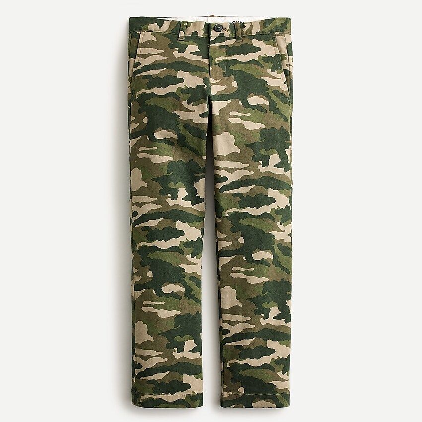 Boys' camo-print stretch chino in slim fit | J.Crew US