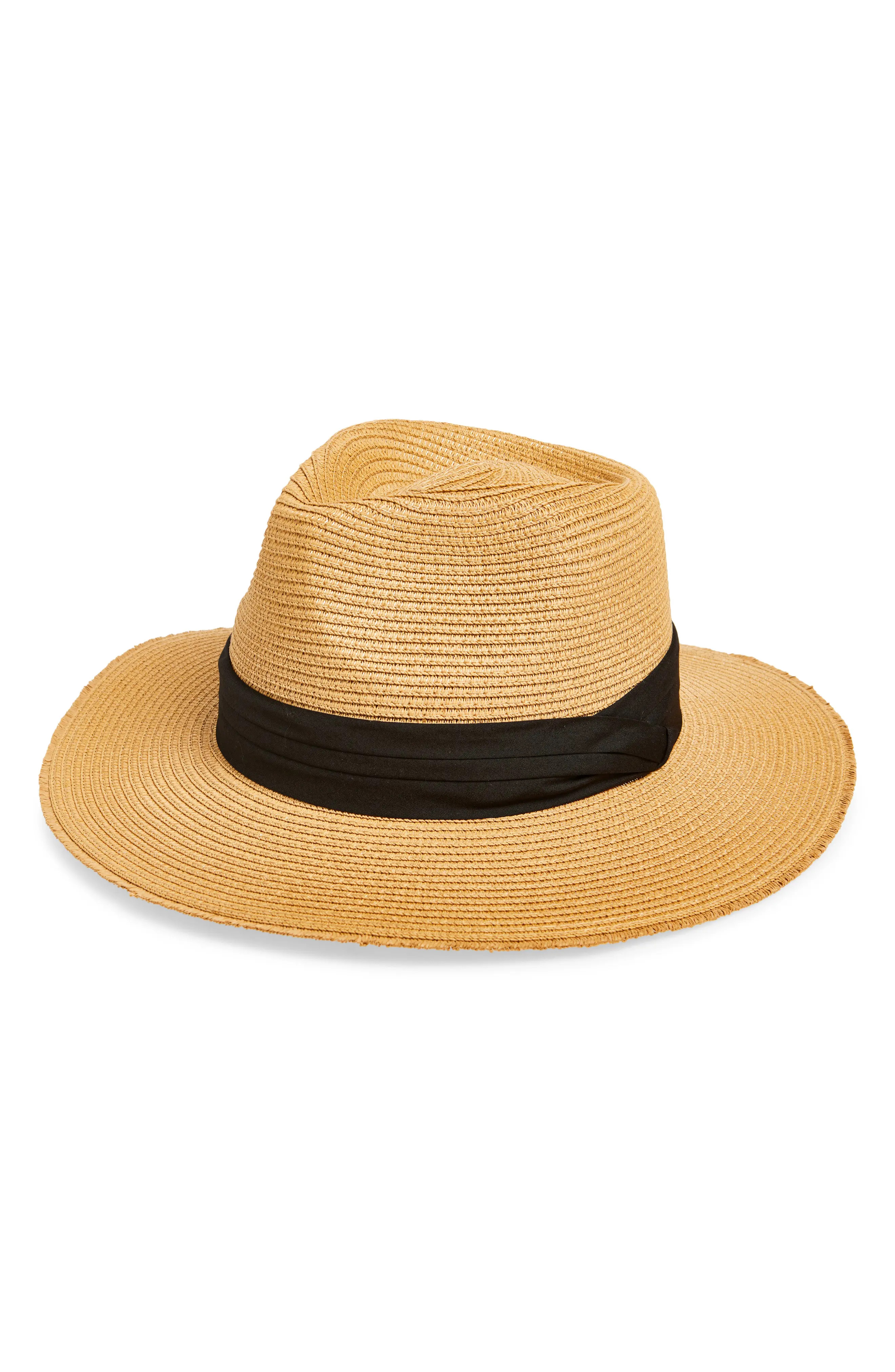 Nordstrom Fray Edge Packable Panama Hat (Women) | Nordstrom | Nordstrom