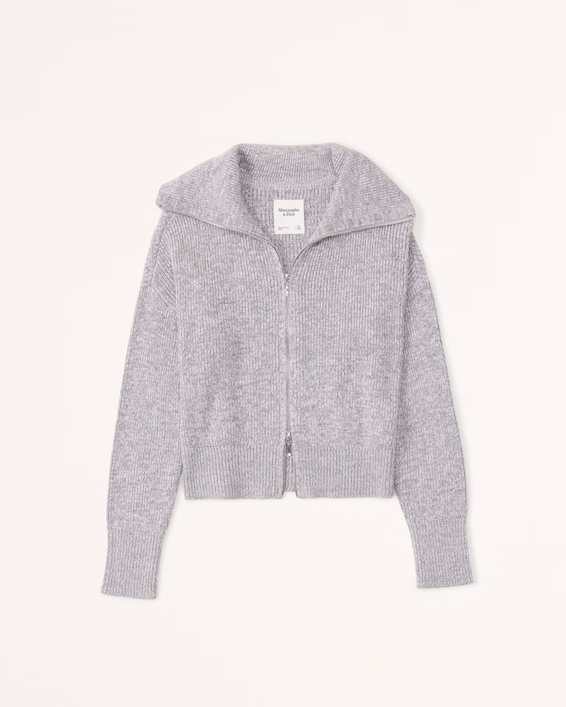 Double Zip Ribbed Cardigan | Abercrombie & Fitch (US)