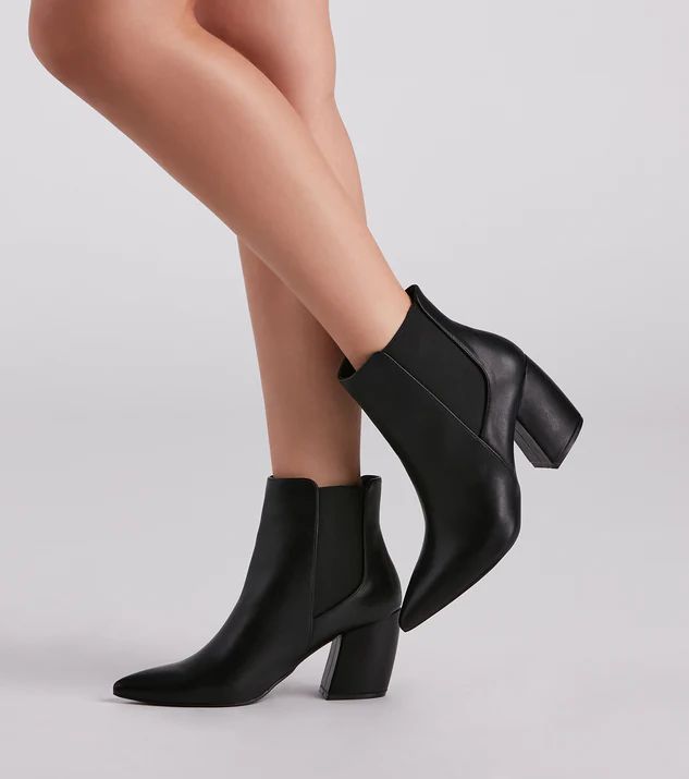 To The Point Faux Leather Booties | Windsor Stores