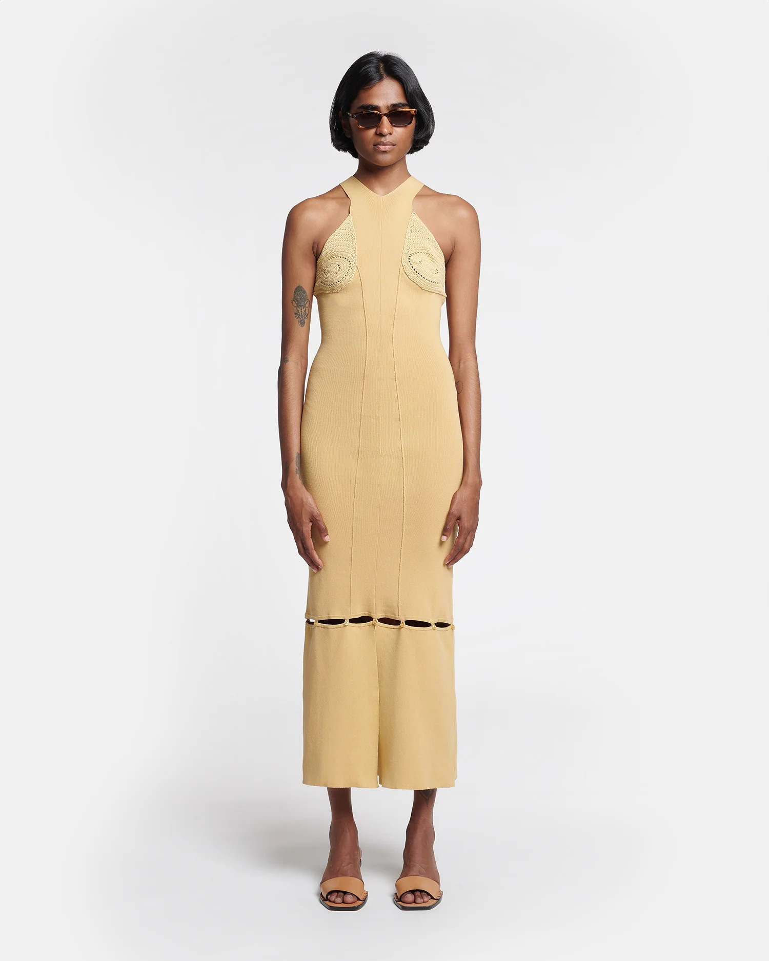 Seya - Crocheted Ribbed-Knit Maxi Dress - Sun Yellow | Nanushka