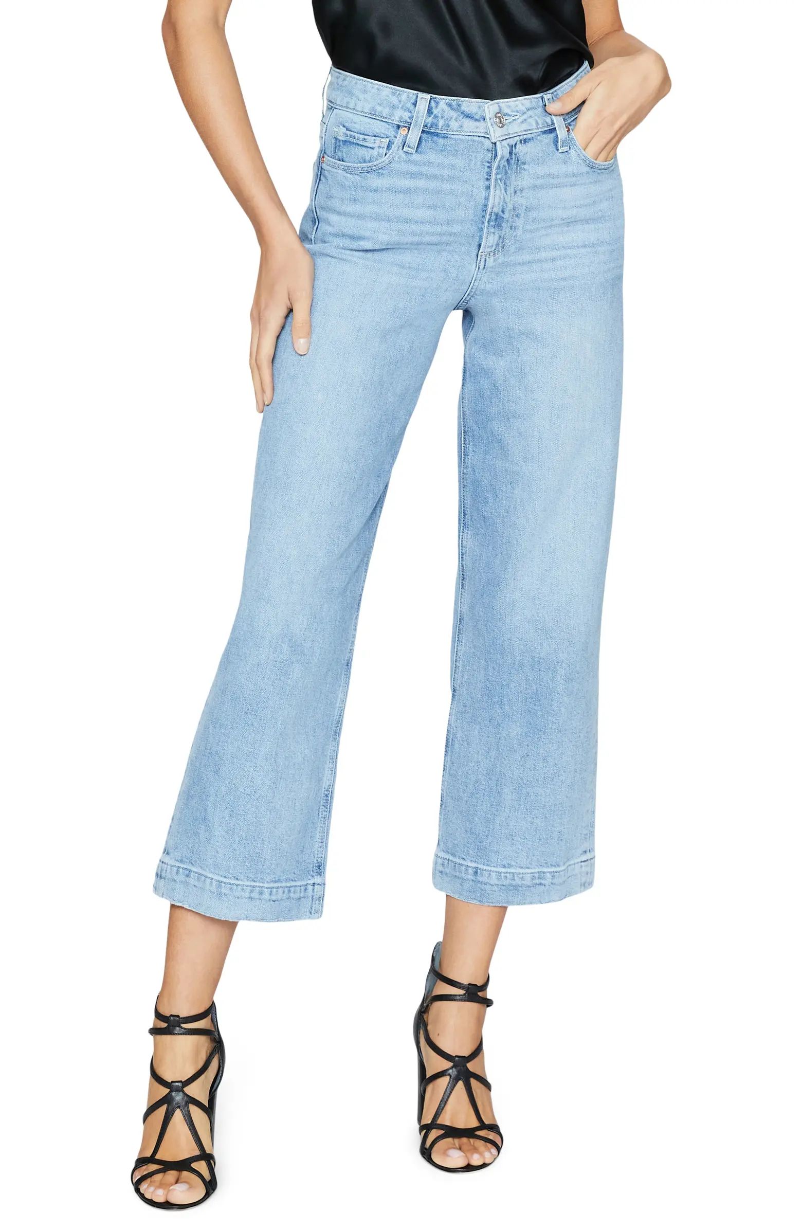 Nellie High Waist Fray Hem Crop Jeans | Nordstrom
