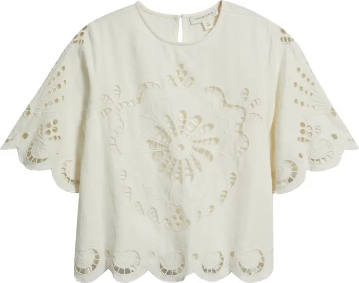 Treasure & Bond Eyelet Linen Blend Top | Nordstrom | Nordstrom