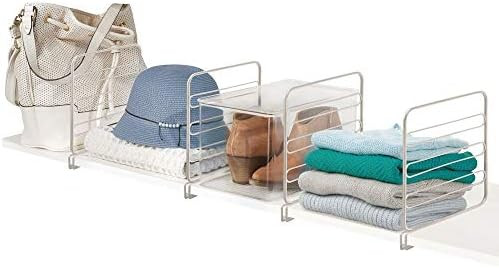 mDesign Versatile Metal Wire Closet Shelf Divider and Separator for Storage and Organization in B... | Amazon (US)