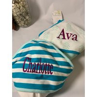 New Hooded Toddler Towel Aqua Gray Teal Custom Embroidered Baby Bath Monogrammed Name Infant To Boy Girl Airplane | One | Etsy (US)