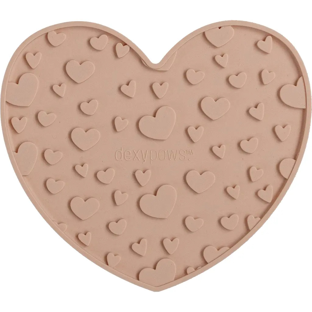 Dexypaws Enrichment Lick Mat Blush Pink Heart Grooved Silicone at Nordstrom | Nordstrom
