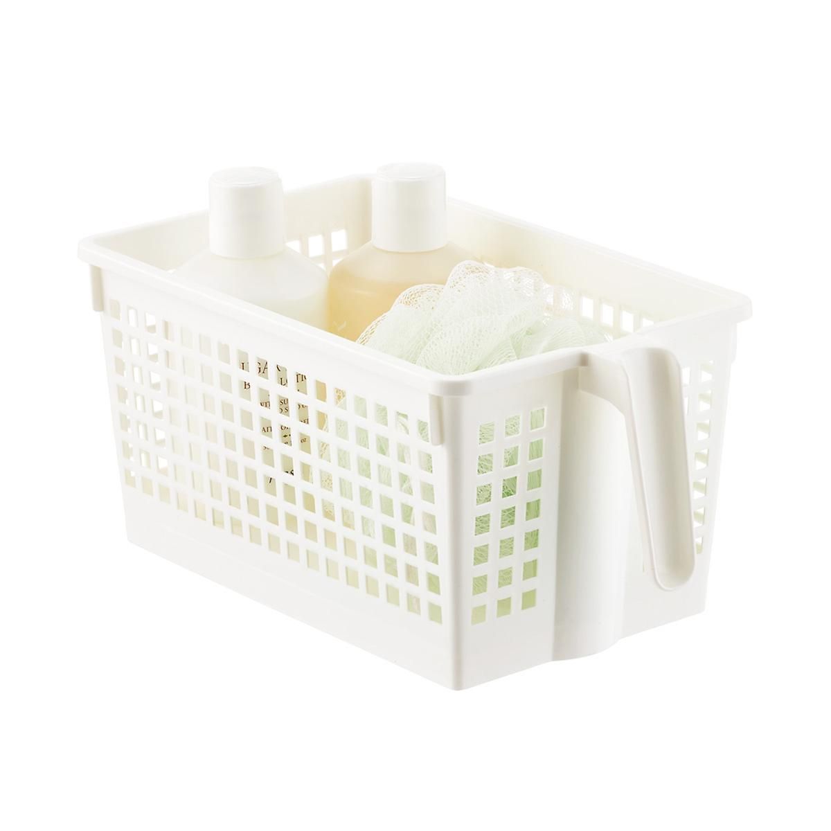 Small White Handled Storage Basket | The Container Store