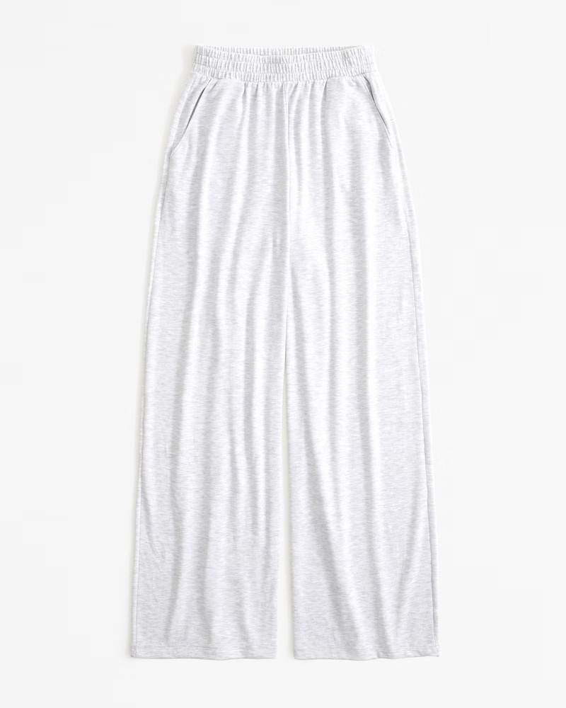 Women's Cozy Cloud Knit Wide Leg Pant | Women's Bottoms | Abercrombie.com | Abercrombie & Fitch (US)