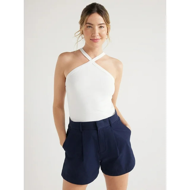 Free Assembly Women’s Knit Halter Top, Sizes XS-XXL | Walmart (US)