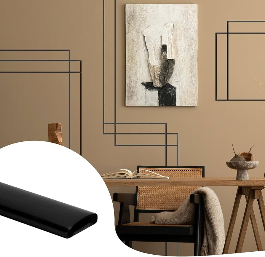 26.2 Ft Peel and Stick Wall Molding Trim, Matte Black Self Adhesive Flexible Trim for Wall, Edges... | Amazon (US)