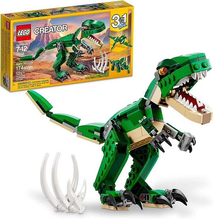 LEGO Creator 3 in 1 Mighty Dinosaur Toy, Transforms from T. rex to Triceratops to Pterodactyl Din... | Amazon (US)