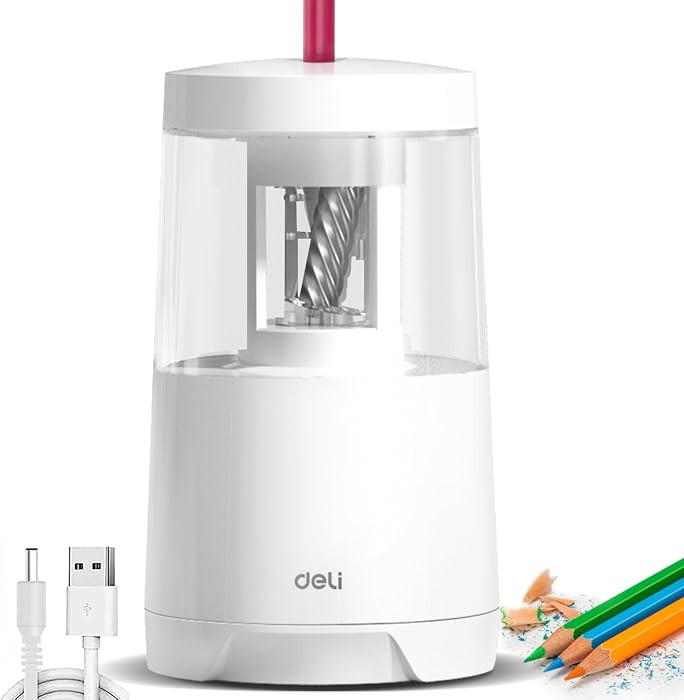 Deli Electric Pencil Sharpener, Automatic Pencil Sharpeners, White | Amazon (US)