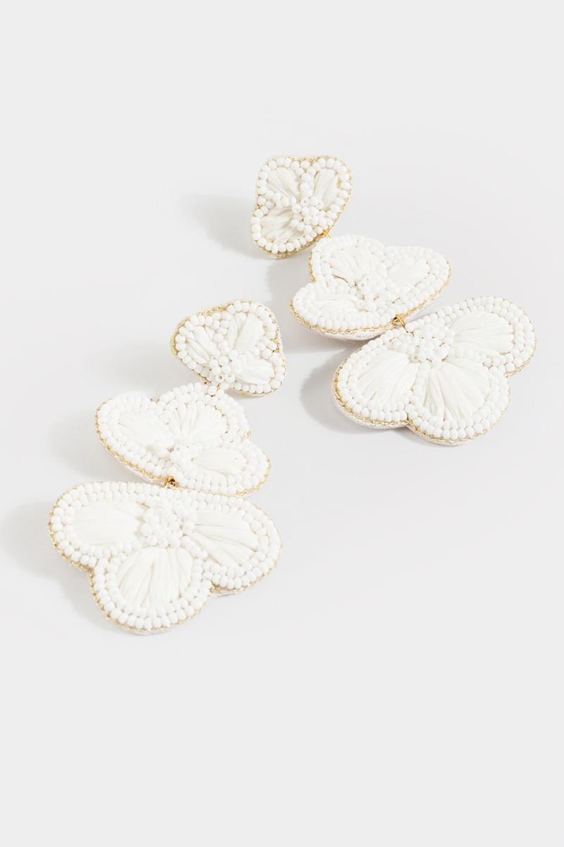 Ava Beaded Flower Drop Earrings | Francesca’s Collections