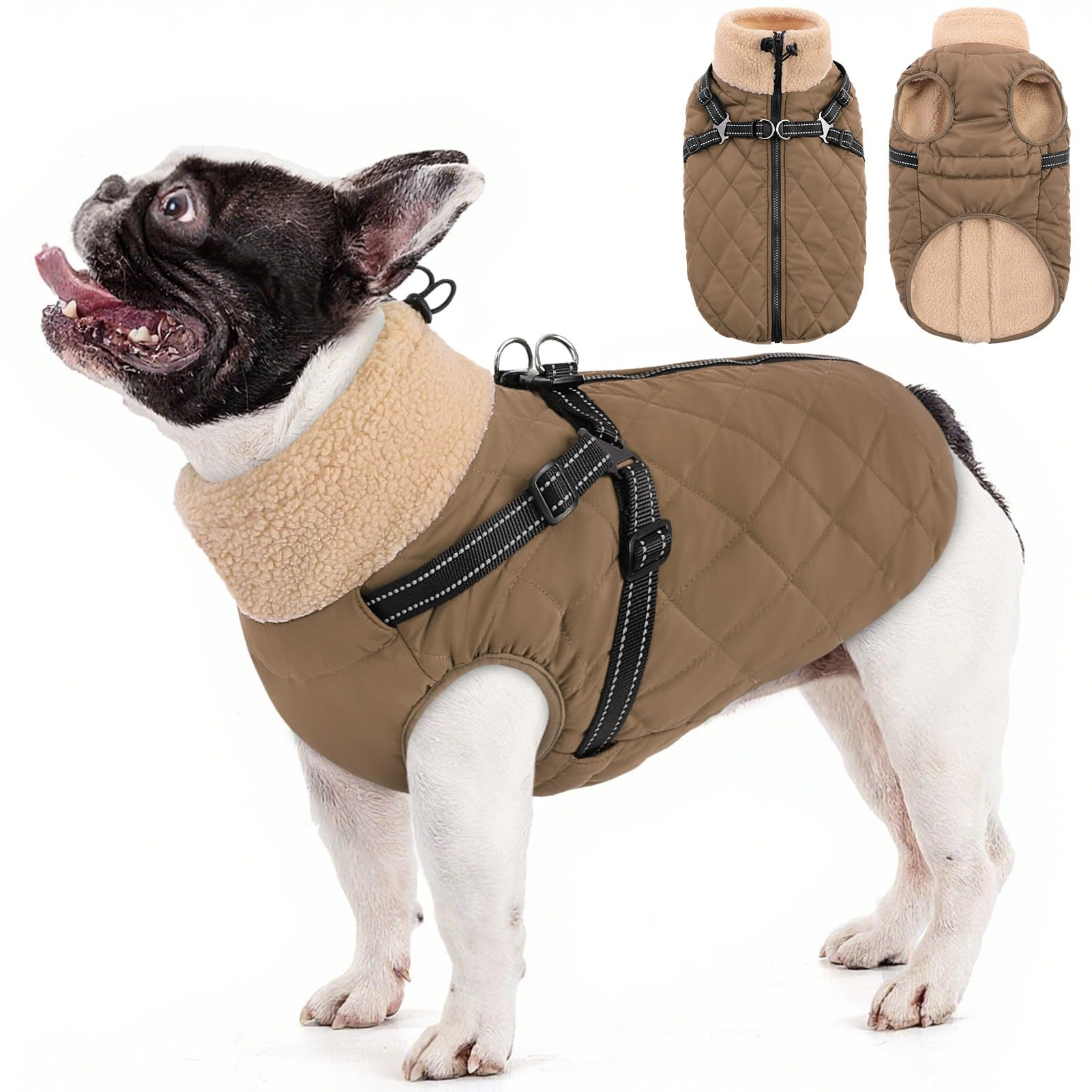 Queenmore Dog Jackets for Medium Dogs, Dog Coat with Harness Built in, Waterproof Pet Winter Coat... | Amazon (US)