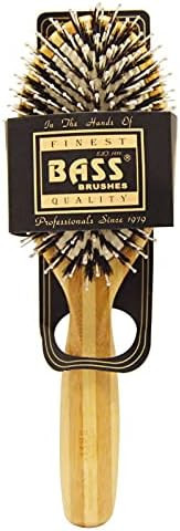 Brush - Large Oval Cushion 100% Wild Boar / White Nylon Bristles Beveled Wood Ha | Amazon (US)