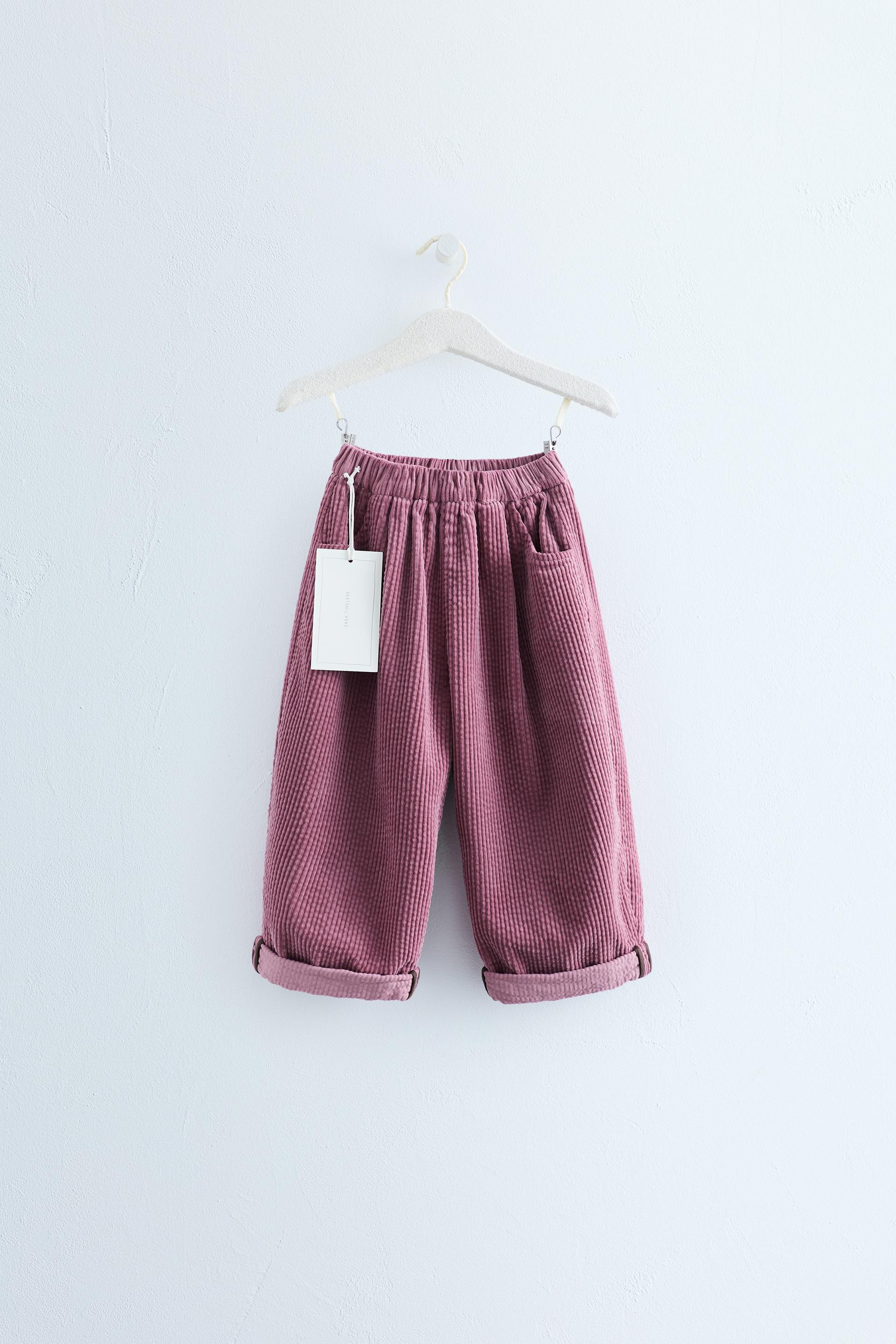 Zara - Zara Timeless - Corduroy Balloon Pants - Pink - 6 Years (45,2 Inches) - Kids | Zara US