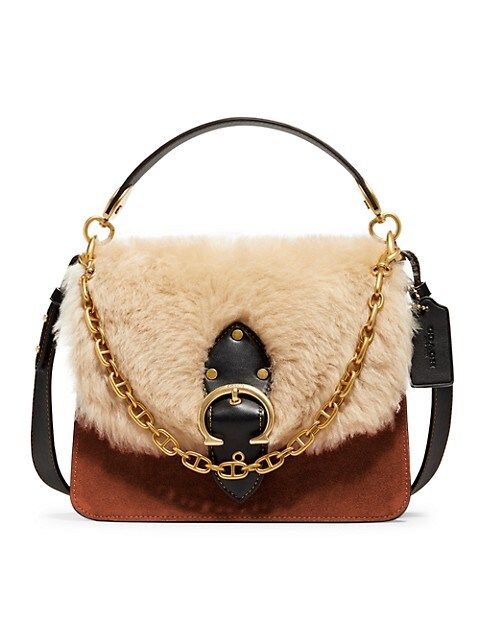 Beat Mixed Leather & Shearling Shoulder Bag | Saks Fifth Avenue
