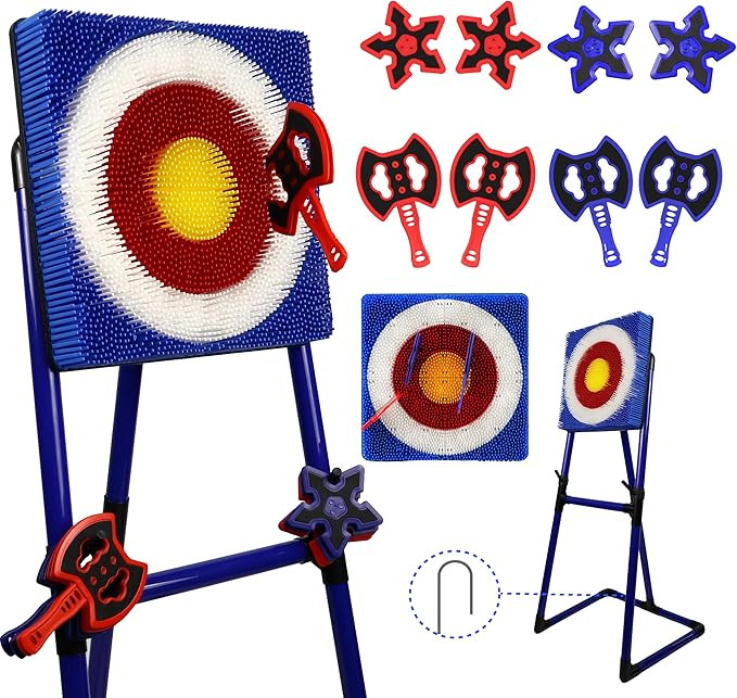 Amazon.com : BunnyBoo Family Axe Throwing Game for Backyard Fun | Safe Bristle Target Set with 4 ... | Amazon (US)