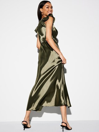 The Occasion by Old Navy Flutter-Sleeve Satin Maxi Dress | Old Navy (US)