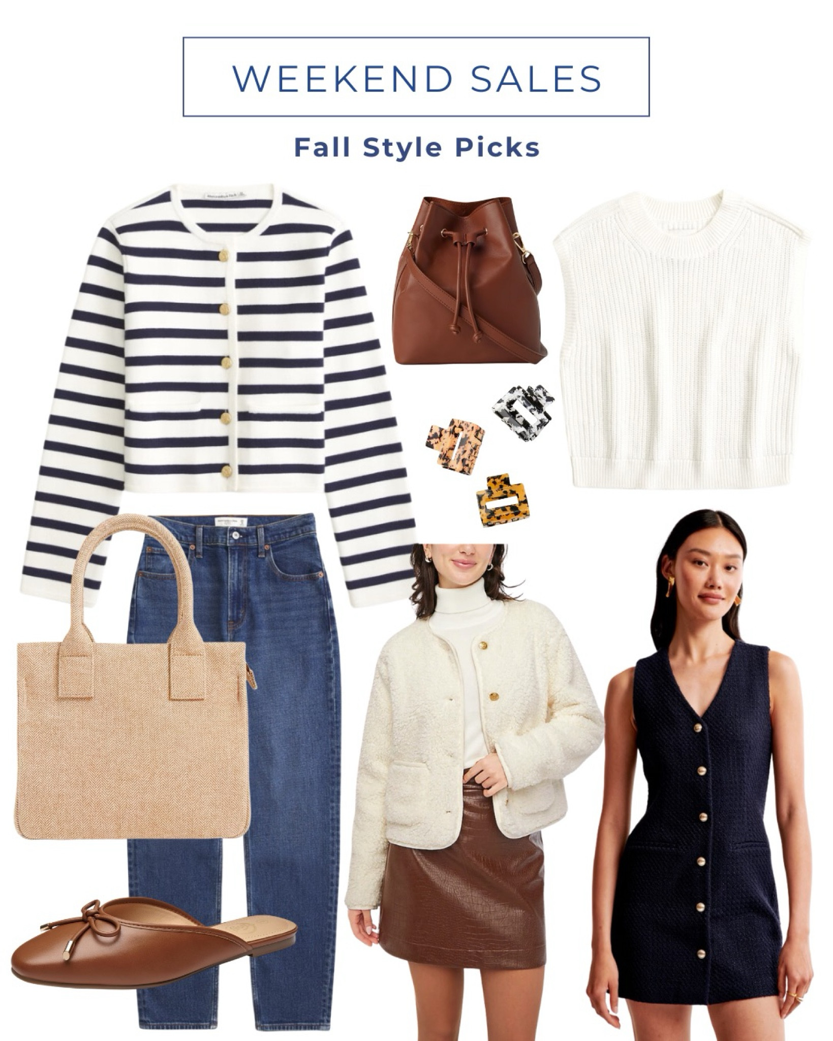 Abercrombie, J.Crew, ballet flat mules, mules, sherpa jacket, bucket bag, fall denim, fall dress, striped cardigan, coastal grandma 

#LTKSaleAlert #LTKFindsUnder50 #LTKFallSale