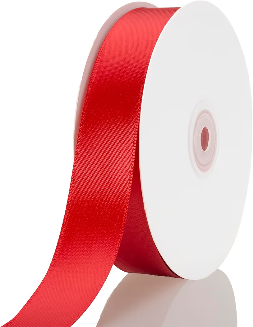 1 Inch Red Ribbon, 50 Yards Craft Polyester Satin Ribbon Perfect for Gift Wrapping, Handmade Rose... | Amazon (US)