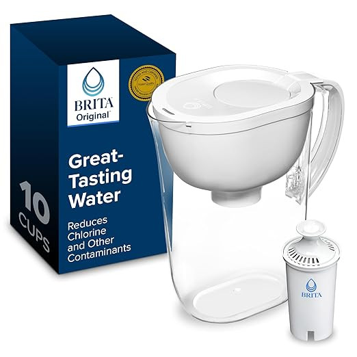 Brita Large 10-Cup Water Filter Pitcher, WQA NSF/ANSI Certified, Removes Chlorine Taste & Odor, R... | Amazon (US)