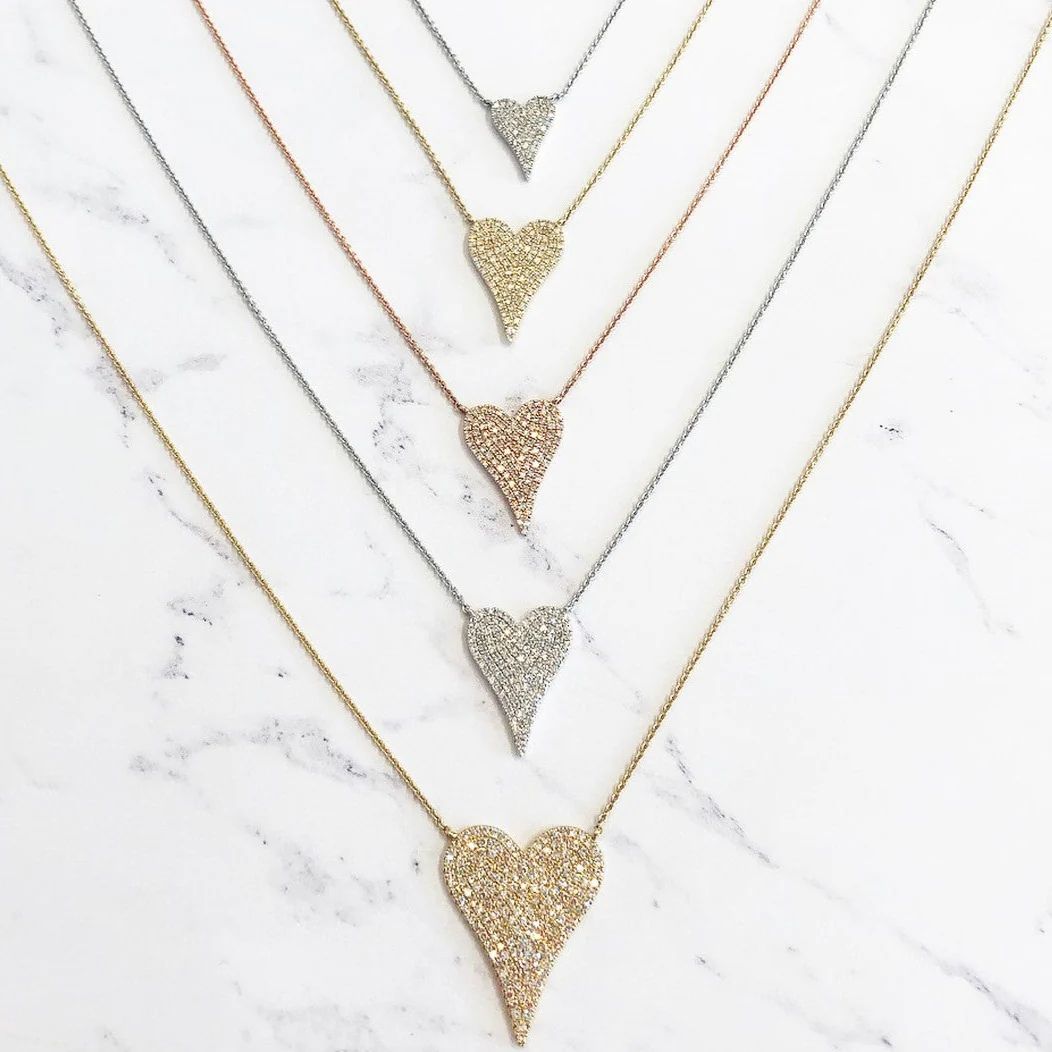 Medium Diamond Heart Necklace | Jennifer Miller Jewelry