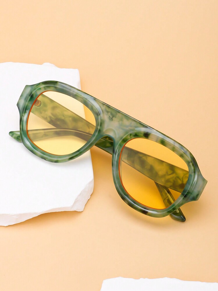 New Fashion Classic Retro Small Frame Toad Fashion Glasses For Women And Men, Versatile For Daily Wear, Street Photography, Gatherings, Festivals, Parties, Hiphop, Beach, Personalised Decorative Eyewear | SHEIN