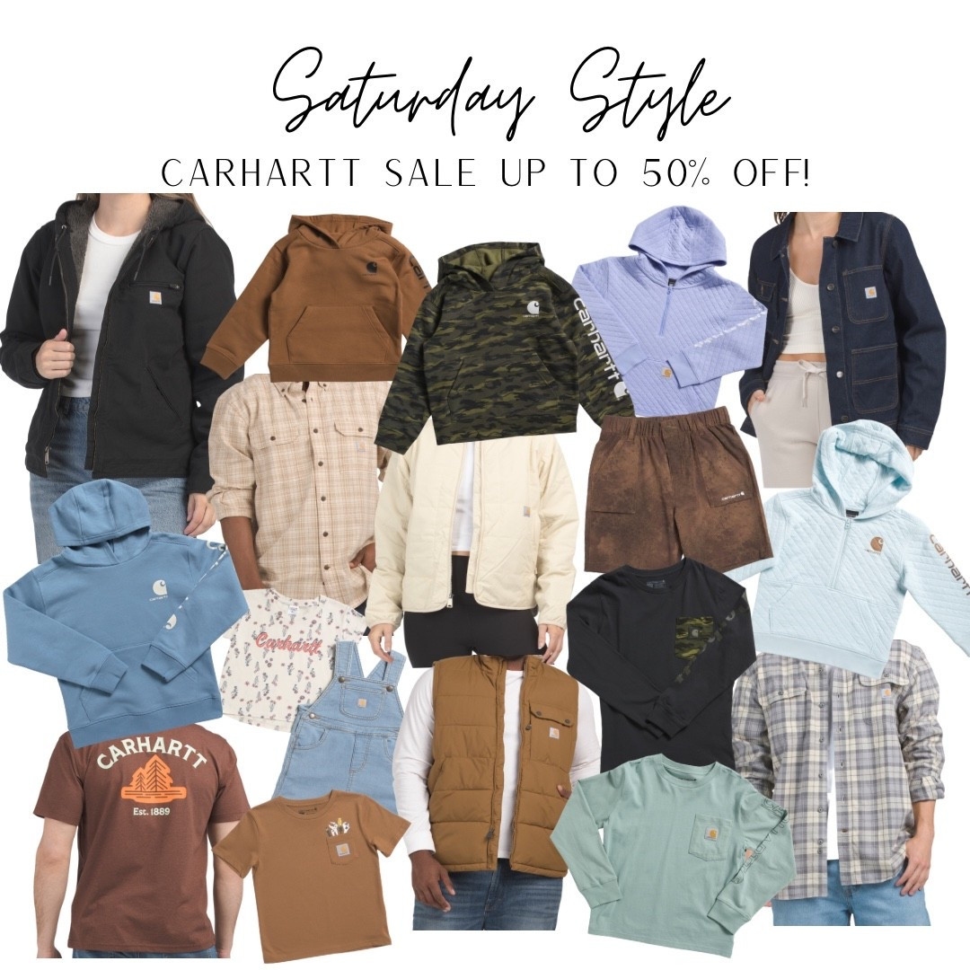 Carhartt is essential on the ranch! Newly-released items at huge discounts, like outerwear at 50% off and T-shirts from $10-15 in kid and adult sizes! Very limited quantities!!

#LTKFindsUnder50 #LTKMens #LTKKids