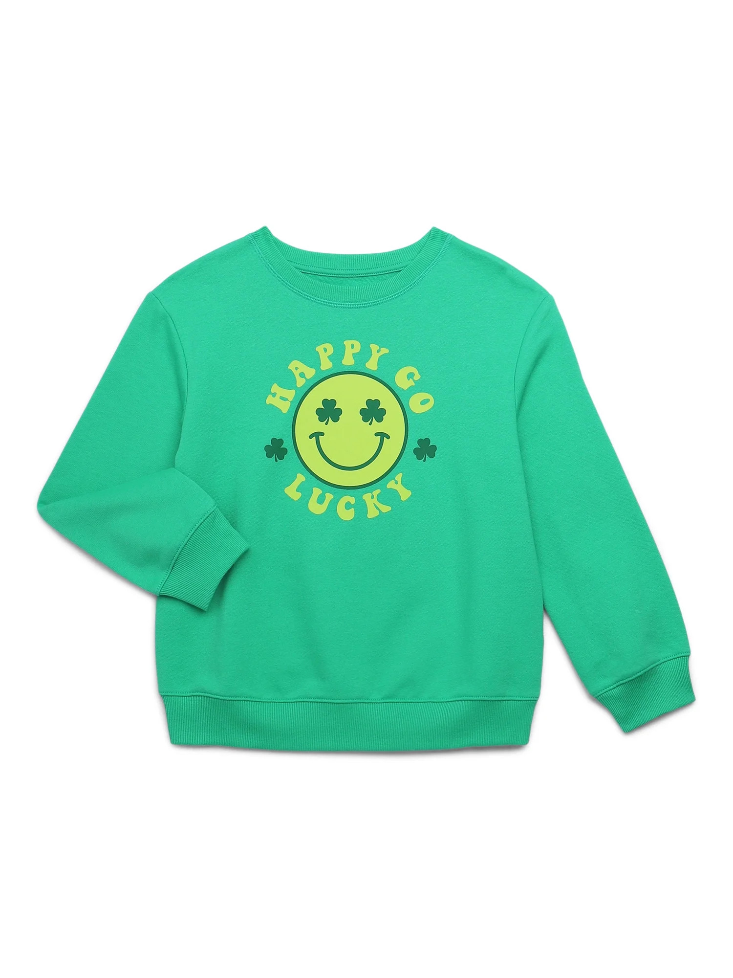 Saint Patrick's Day Girls Graphic Fleece Sweatshirt with Long Sleeves from Way to Celebrate, Size... | Walmart (US)