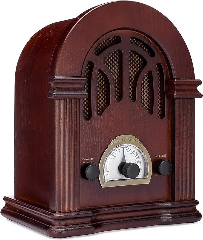 ClearClick Retro AM/FM Radio with Bluetooth - Classic Wooden Vintage Retro Style Speaker | Amazon (US)