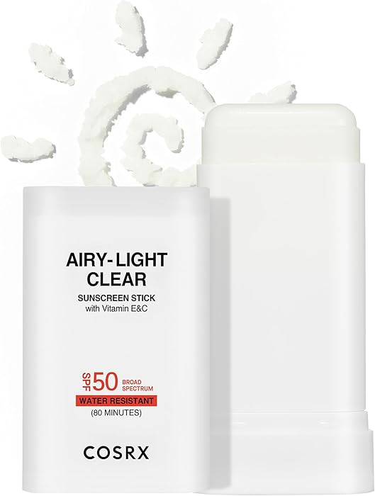 COSRX Airy-Light Clear Sunscreen Stick with Vitamin E&C SPF 50, 0.67 oz, 19g, Korean Suncreen Sti... | Amazon (US)
