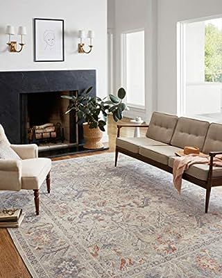 Chris Loves Julia x Loloi Rosemarie ROE-05 Oatmeal / Lavender Oriental Area Rug 2'-7" x 4' | Amazon (US)