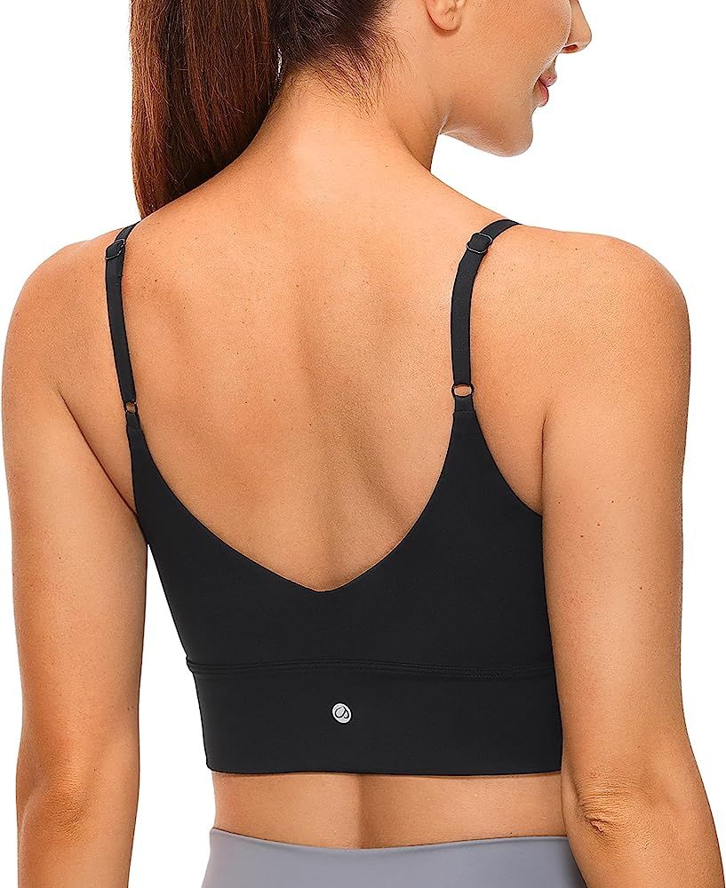 CRZ YOGA Adjustable Longline Sports Bra for Women - V Back Wireless Workout Padded Yoga Bra Cropp... | Amazon (US)