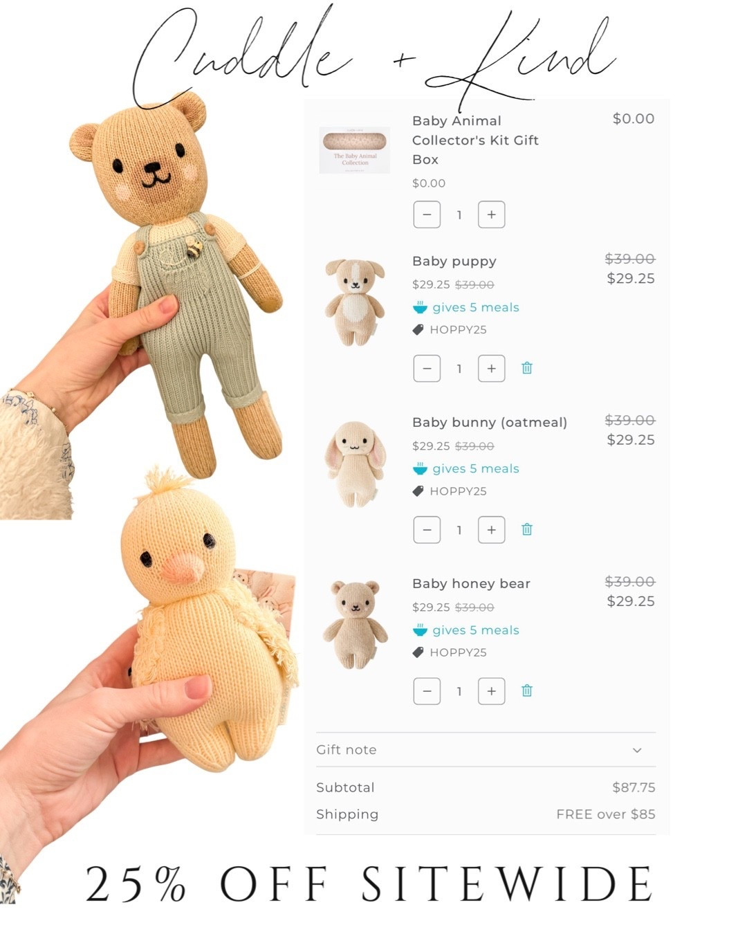 Cuddle + Kind is 25% off sitewide currently! Hurry and order to get yours before Easter! They make the perfect basket stuffers 🤍

#LTKKids #LTKBaby #LTKSaleAlert